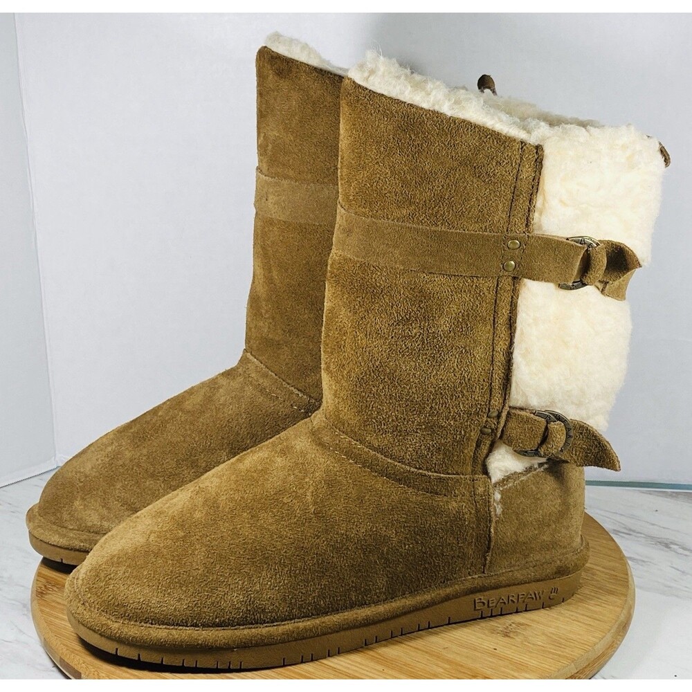BearPaw Alexandra Brown Women’s Winter Boots Wool/Suede  Sz 10